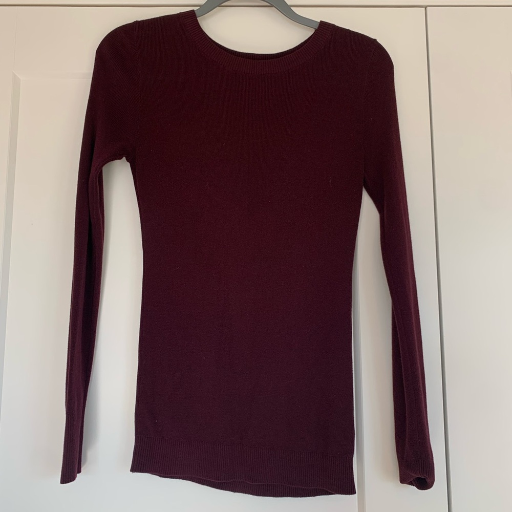 Express Women's Crew Neck Sweater - Burgundy